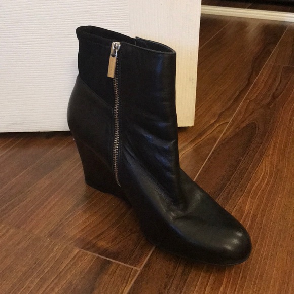 Michael Kors Black Bromley Wedge Booties - Picture 2 of 4